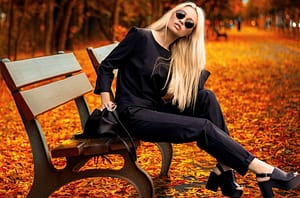 woman in balck outfit