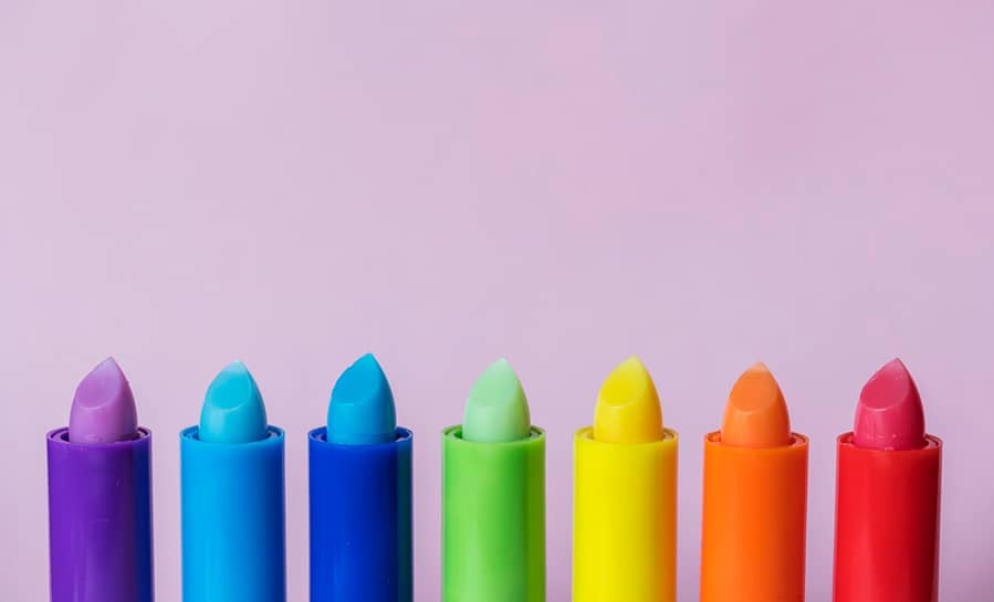 different colors of lipsticks
